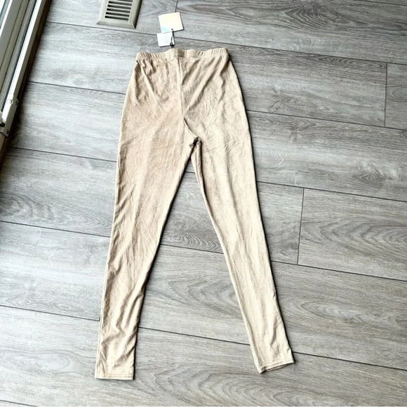 NWT  Missguided Faux Suede Tan Colour Leggings - Picture 12 of 14